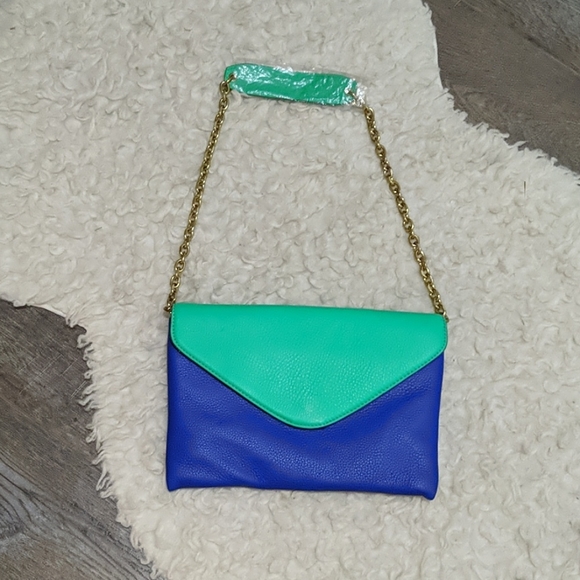 NWT ~ J. CREW Leather Envelope Clutch Purse - Picture 2 of 11